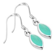 Turquoise Oval Sterling Silver Earrings - e351h